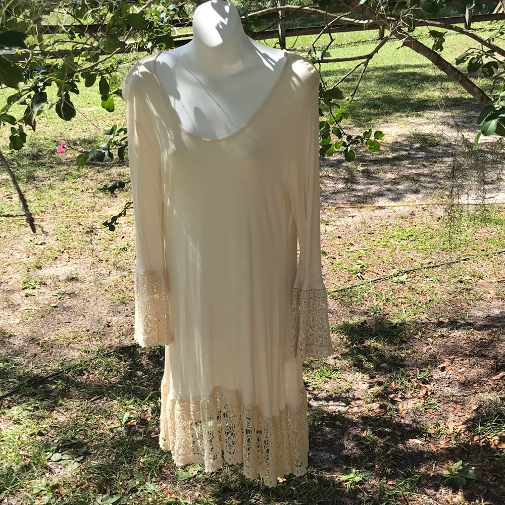 Indigo Soul Romantic Chic Cotton Lace Embellished Dress